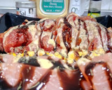 Foto del paso 6 de la receta: Ensalada de Tomate Rosa, Maíz y Salmón con Salsa de Miel y Mostaza y Crema de Vinagre de Módena