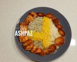 عکس مرحله 3 از دستور سبزی پلو با ماهی سالمون