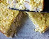 Une image de l'étape 3 de Quiche sans pâte, poulet, curry, poireaux et crème de coco.