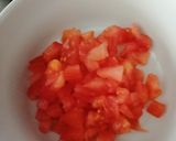 A picture of step 1 of Bruschetta Caprese.