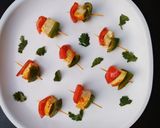 A picture of step 5 of Tri Colour Skewers.