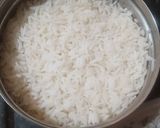 A picture of step 1 of Leftover schezwan onion pulao.