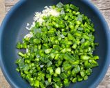 A picture of step 1 of Quesadillas with Nopales, Oaxaca Cheese, and Tomatillo Salsa.