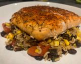 A picture of step 4 of Mushroom, sweetcorn and blackbean salad.