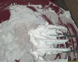 A picture of step 13 of Quaid e Azam police Medal QPM coffee cake.