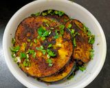 A picture of step 3 of Begun Bhaja / Paleta / Eggplant fry.