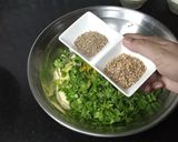 A picture of step 2 of Aloo Ke pakoray.