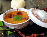 A picture of step 4 of Dal Palak/Palak pappu.
