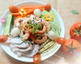 Hình bước làm 3 của món Mì trộn rau củ