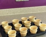 A picture of step 1 of Cone cakes.