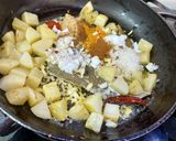 A picture of step 2 of Banana Flower Dry Curry or Mochar Ghonto.