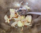 A picture of step 2 of Veg Schezwan Fried Matta Red Rice.