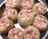 A picture of step 1 of Steam Tofu Balls with Ground Pork.