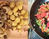 A picture of step 2 of Vegetable Soba (Japanese style noodles).