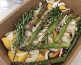 A picture of step 1 of Summer Salmon Traybake.