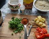 A picture of step 3 of Vidharbha style Masala bhat (lagnachya pangtitla masala bhat).