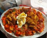Foto del paso 7 de la receta Pechuga de pavo rellena con patatas deluxe y salsa de piquillos