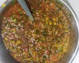 A picture of step 5 of Cheesy spring onion sev sabji.