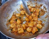 A picture of step 2 of Kela nu shak (ripe banana curry).