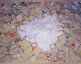 A picture of step 5 of Russian  salad.