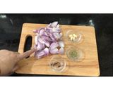 A picture of step 3 of Bharwa Karela.