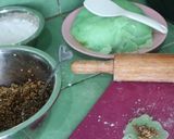 Foto langkah ke 4 dari resep Resep Mochi Pandan Isi Kacang Tanah Kenyel kenyel.