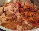 A picture of step 3 of Raw Jackfruit and Shrimp curry.