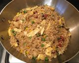 A picture of step 8 of Deany's fried rice.