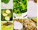 A picture of step 1 of Green chicken with gravy.