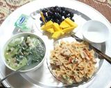 Hình bước làm 5 của món Nui nơ xào Giò