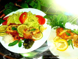 Pechuga de pollo enrollada rellena de arroz y espinacas