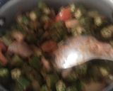 A picture of step 5 of Bhakri with bhindi sabzi.