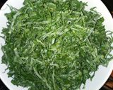 A picture of step 1 of Fried kales and spinach #vegetablecontest.