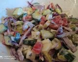 Paradicsomos mozzarellás csirkemell görög salátával (gm, lm) recept fázis 5 fotója