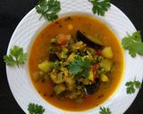 A picture of step 7 of Baigan allu matar ki sabji.