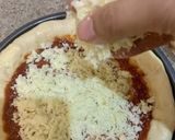 A picture of step 6 of Stuffed crust chicken fajita pizza🍕🧀.