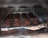 A picture of step 5 of Dark Chocolate cookies with Chocochips and berries on top.