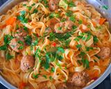 صورة لخطوة 6 من وصفة فوتشيني مع كرات اللحم 🍖🫕