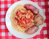 A picture of step 7 of Spaghetti with Mackerel and Mushroom Sauce.
