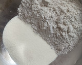 A picture of step 1 of Kodo millet vegetable pancake.