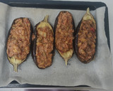 Foto del paso 4 de la receta: Berenjena rellena de atún y pisto 🍆