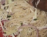 A picture of step 4 of Veggie spaghetti and peppered fish.