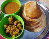 A picture of step 4 of Cone Massala Dosa.
