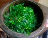 A picture of step 2 of Green Amaranth curry.