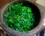 A picture of step 2 of Green Amaranth curry.