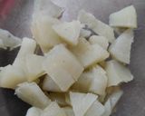A picture of step 2 of Aloo chana bhel.
