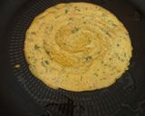 A picture of step 3 of Protein Rich Besan chilla with Paneer stuffing.