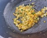 A picture of step 1 of Aloo palakh.