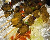 A picture of step 6 of Nigerian beef kebab.