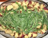 A picture of step 5 of Chicken, Potato & Green Beans Oven Style.